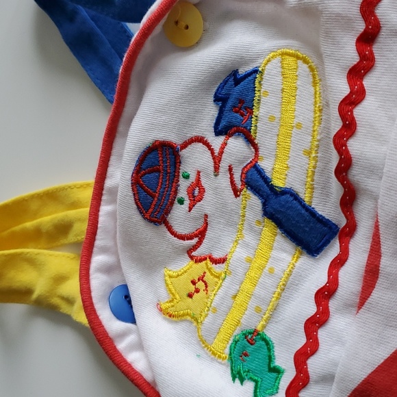 Vintage Colourful Overalls with Duck on a Boat Design Size 18 Months - Picture 2 of 4